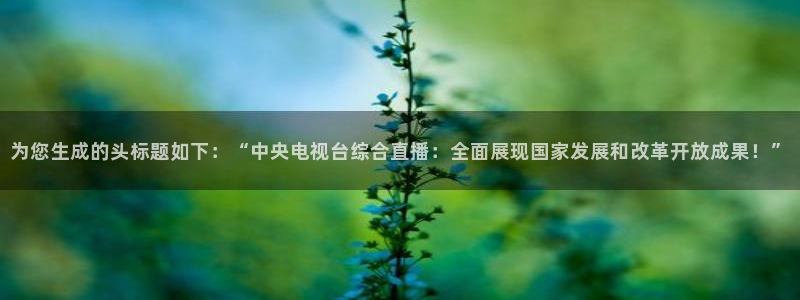 9255tv直播无插件nba：为您生成的头标题如下：“中央电视台综合直播：全面展现国家发展和改革开放成果！”